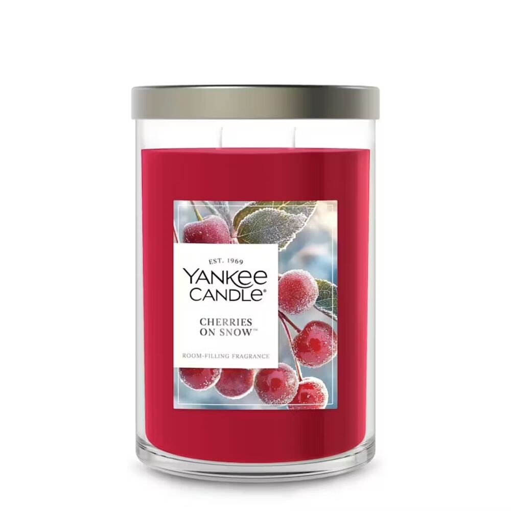 Yankee Candle "CHERRIES ON SNOW" Large Jar 22 Oz Candle